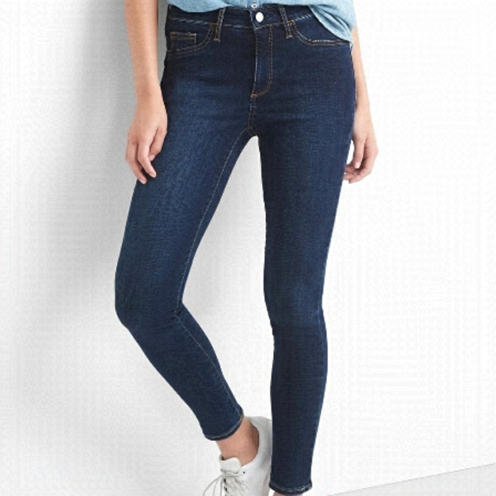 GAP Mid Rise Easy Jegging Dark Wash Sz 25